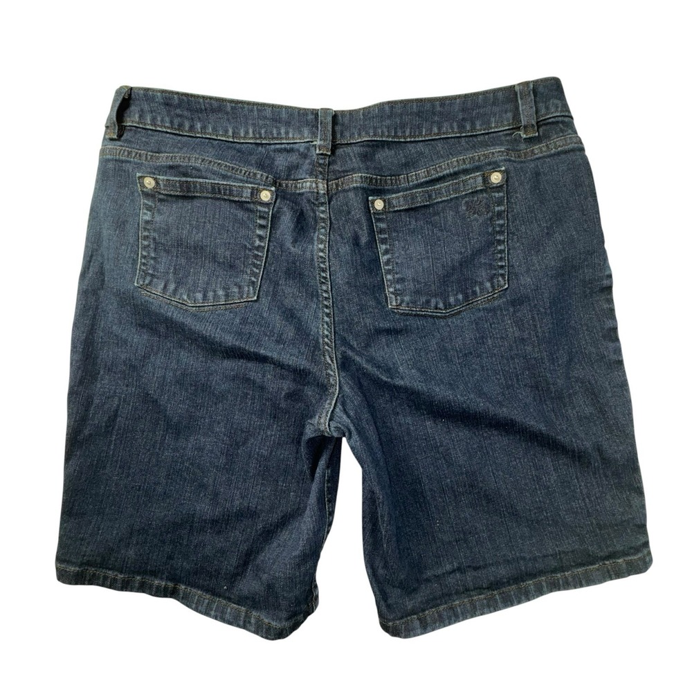 Simply Vera Wang Jean Shorts Flex Mid Rise Dark Wash Women 16 - Picture 7 of 8